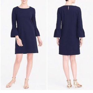 J.Crew Bell Sleeve Navy Blue Dress NWT 12